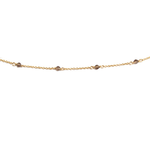 Armband in Gold mit bergkritall-Farbenen Kugeln aus Glas