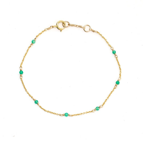Armband aus Gold mit türkisen Kugeln 