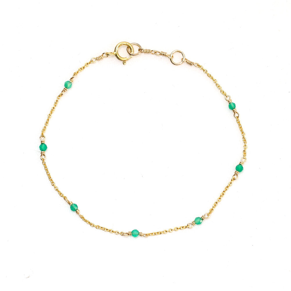 Armband aus Gold mit türkisen Kugeln 