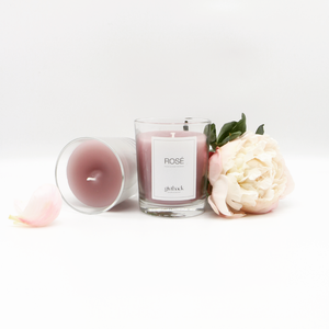 Duftkerze Rose im Glas mit zartem Rosenduft